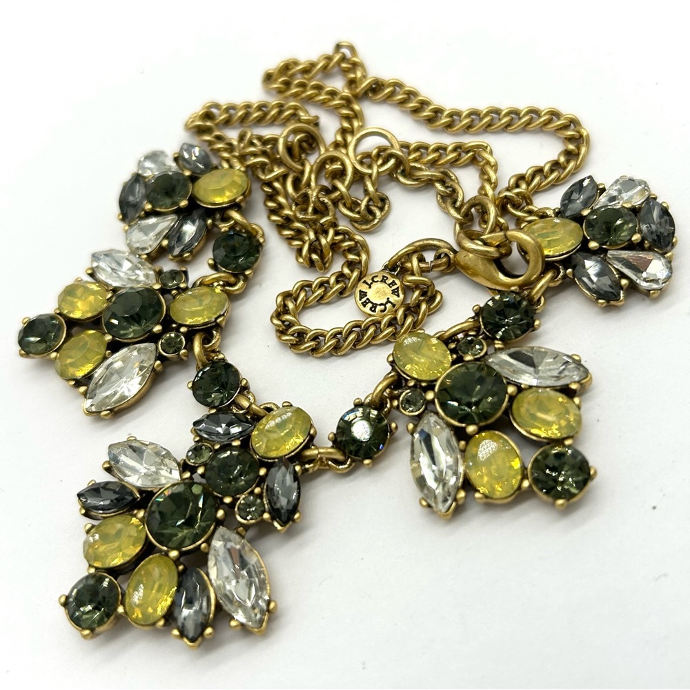 J. Crew Gray Yellow Jeweled Necklace